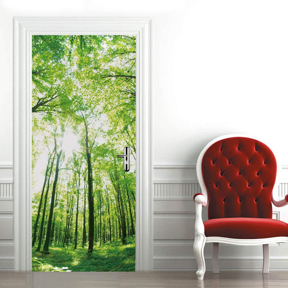 Papier peint art décor 93x205 cm pour masquer une vieille porte