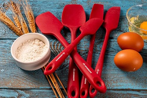 Miniatura 2 de KITCHENLOVE Juego de 5 espátulas de silicona prémium resistentes al calor de 600 F para hornear, cocinar, mezclar, antiadherente con núcleo de acero