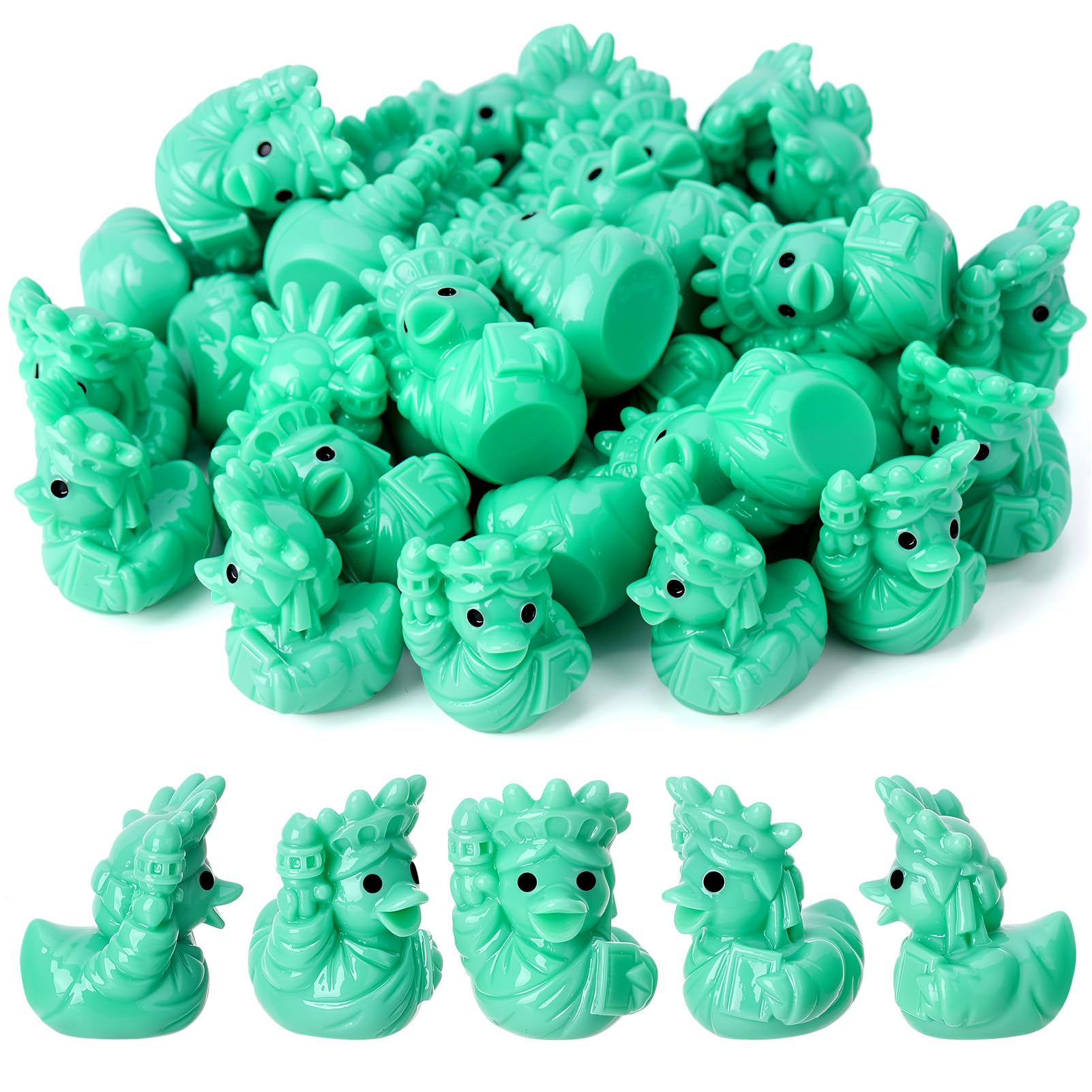 50 Pcs Statue of Liberty Ducks Toy Figures, Mini Resin Ducks Bulk