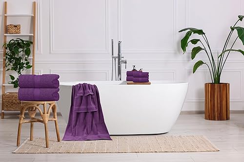 Miniatura 8 de Oakias Juego de toallas de 6 piezas, 21.16 ozm, 2 toallas de baño, 2 toallas de mano y 2 toallas faciales, juego de toallas de baño altamente