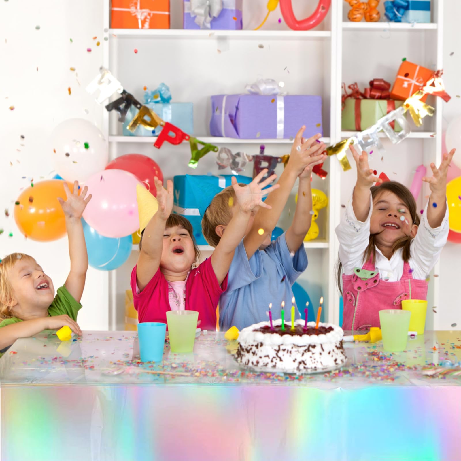 2 Nappes Holographiques 137x274cm - Brillant Irisé Pour Fêtes Et événements