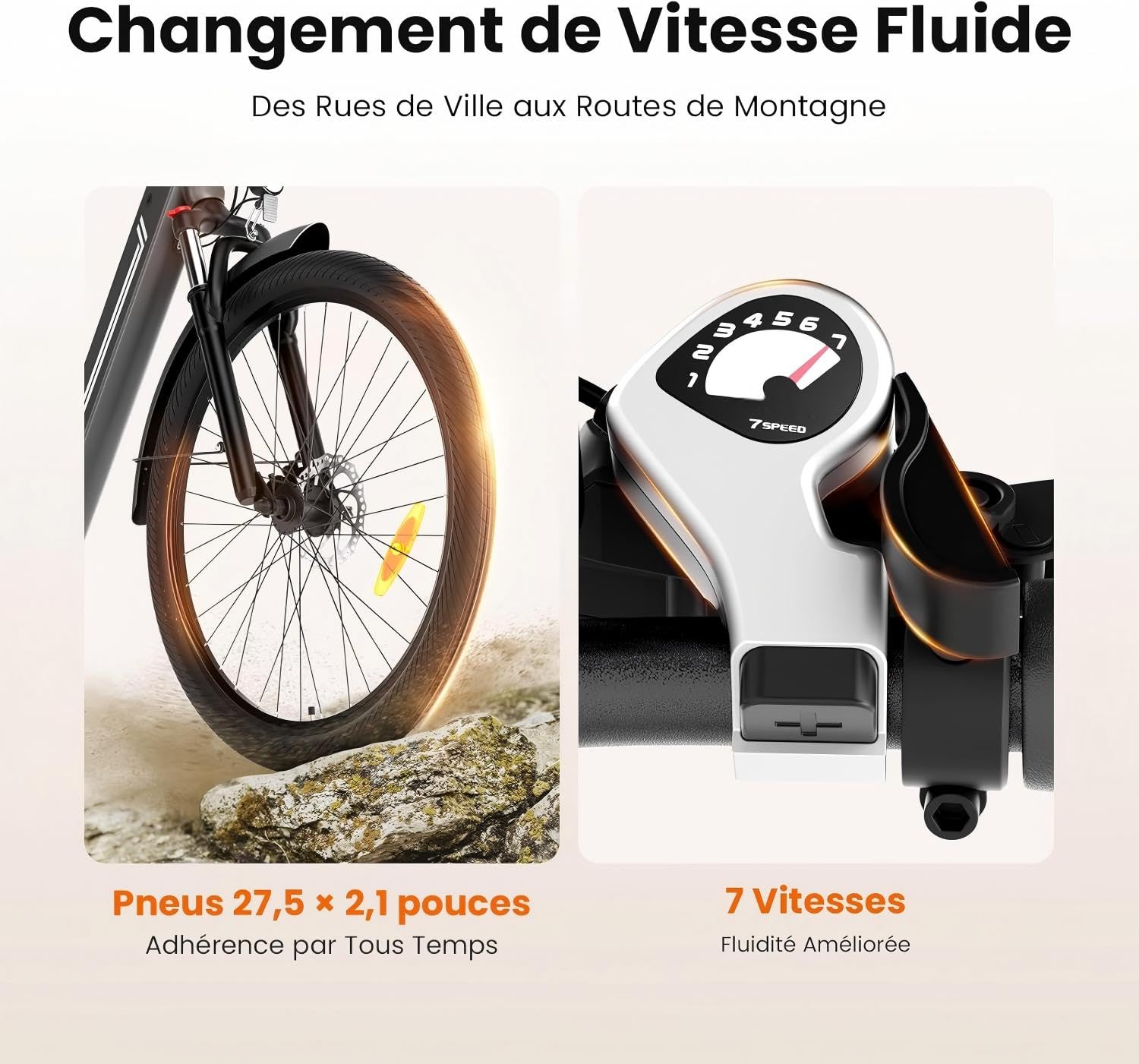Touroll J1/J1 St/J1 Pro Vélo Électrique 27.5" Adulte, Autonomie 100KM, Moteur 250W, Batterie 15.6AH, E-Bike Trekking