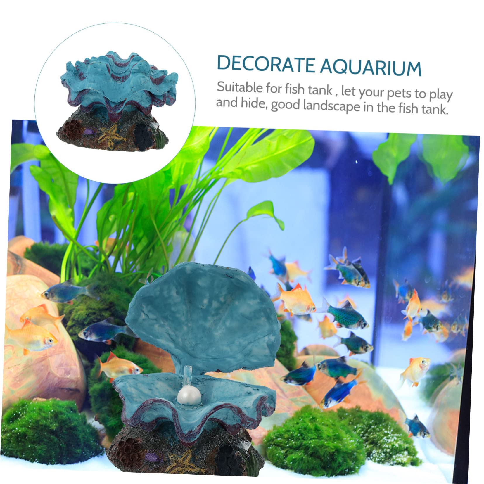 2stücke Aquarium Luftstein Dekoration Blauer Luftblasen-Shell Ornament Für Fischbecken Mit Sauerstoffpumpe Und Farbecht Für Ansprechende Aquarienlandschaft