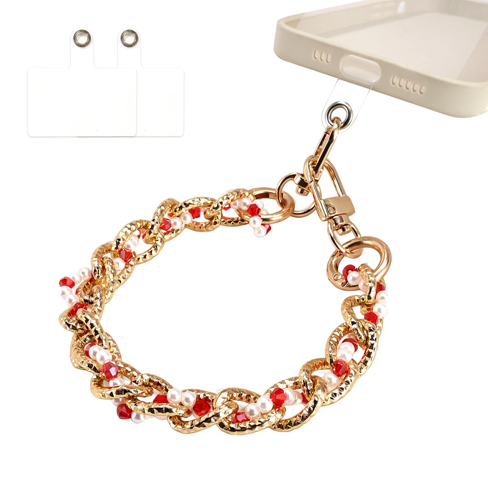 XODITO Golden Phone Wrist Strap for Women Handfree Metal Phone Chain Compatible with All Smartphones