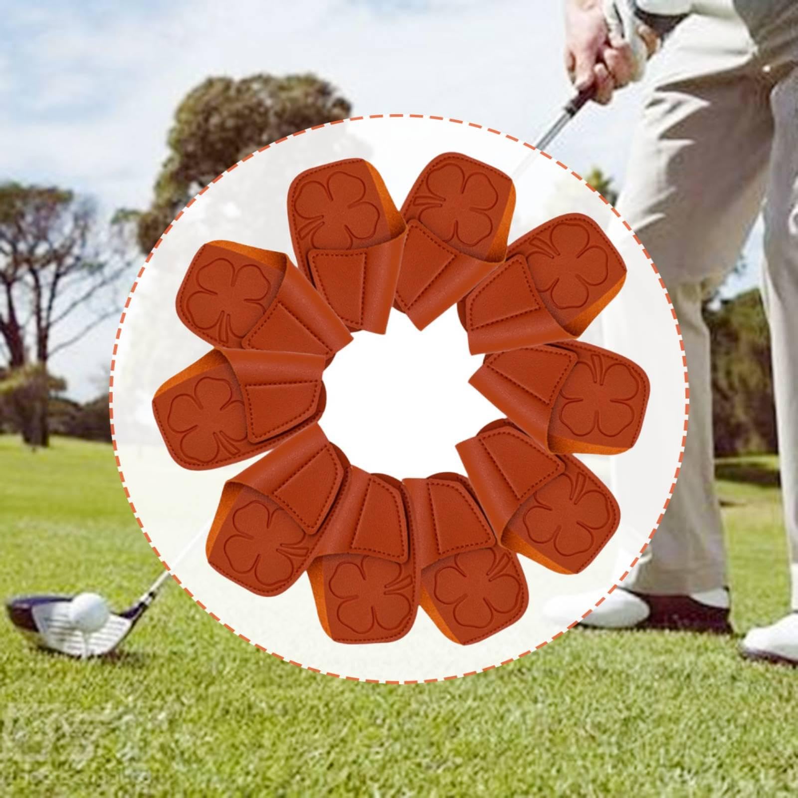 10 Fundas para Palos de Golf, de Cuero Sintético PU, para Protección de Hierros de Golf, Ideales para Practicar, Viajar Y Jugar.