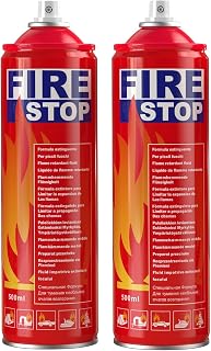 AmzBoom 2-Pack Mini Fire Extinguisher with Brackets - ABC K Fires, Lithium-Ion Safe, Portable for Home Kitchen Car Grill, Prevents Reignition
