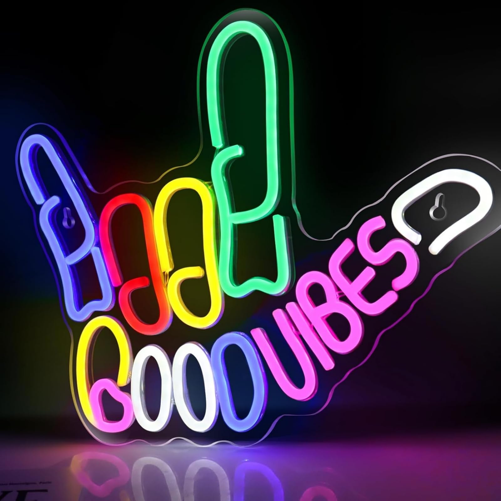 Gute Vibes LED Neon Zeichen dimmbare Acryl Dekorative Lampe Licht auf Zeichen für Schlafzimmer Wohnzimmer Bar Küche Party Hochzeit Kunst Wanddekoration