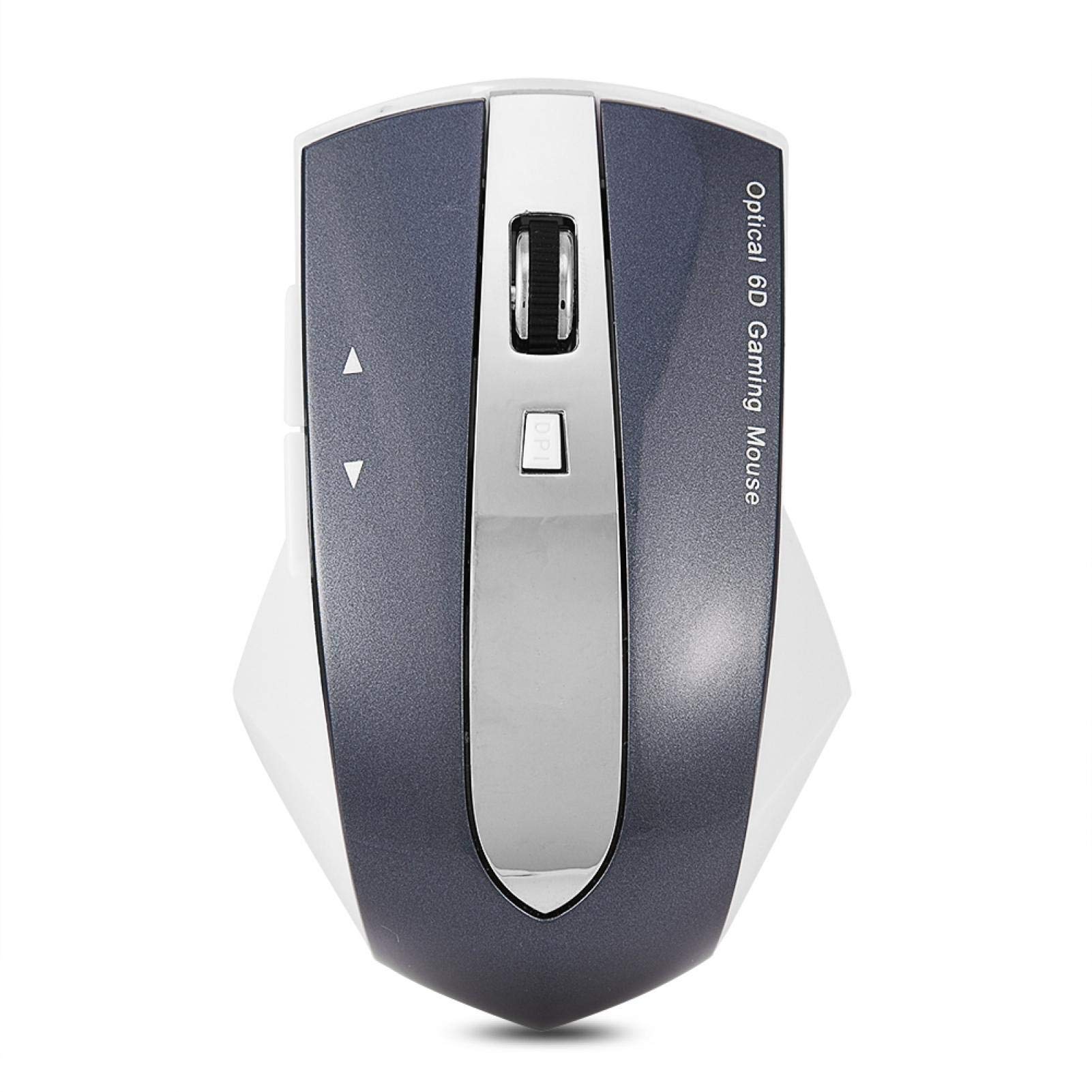 Ratón inalámbrico recargable de 2,4 GHz, ratón óptico para juegos, ahorro de energía, soporte de carga con luces indicadoras, para PC, tableta, portátil, oficina, hogar, viajes (negro) Double the