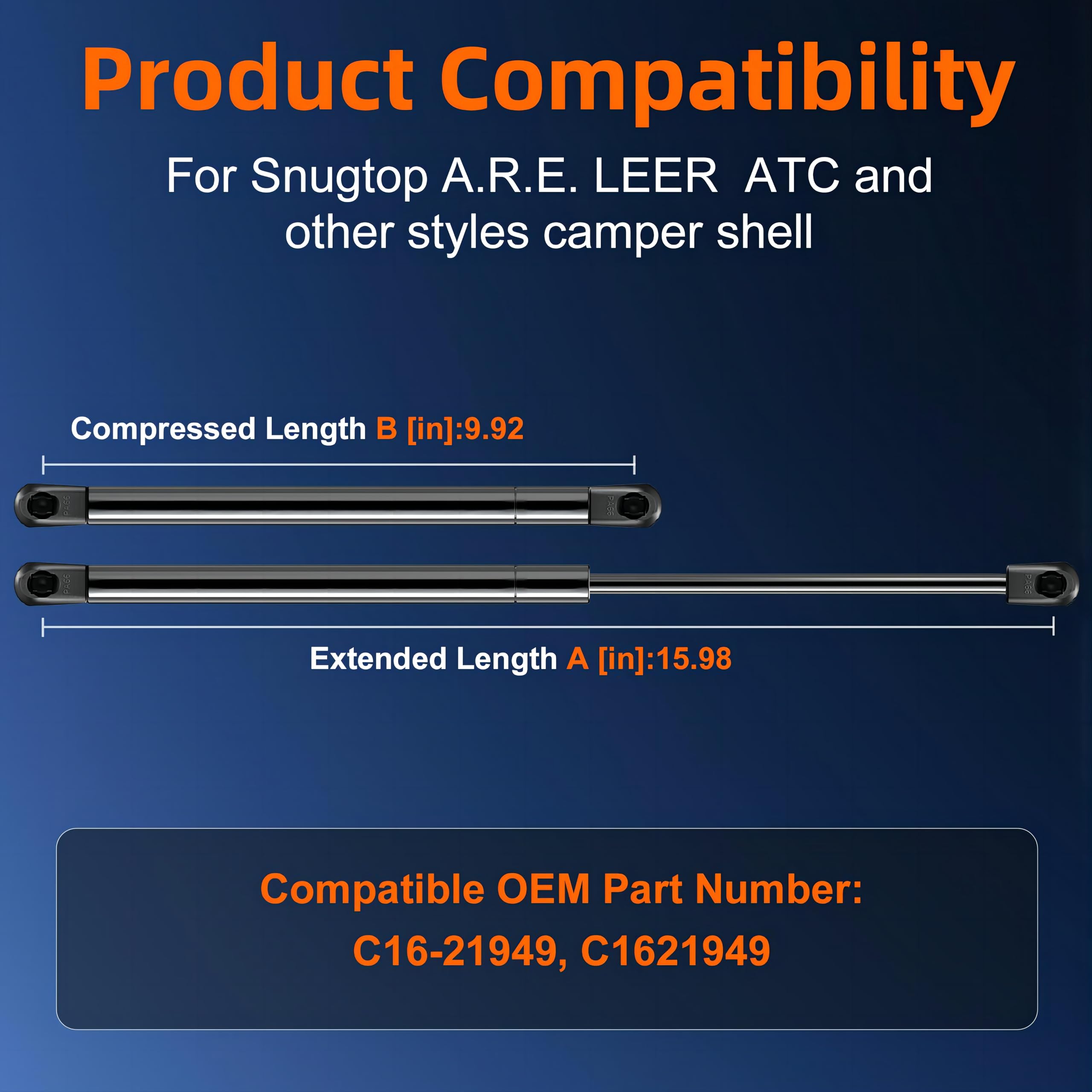 Snapklik.com : Euplokeer C16-21949 16in 60lb/267N Gas Shock Strut Lift ...