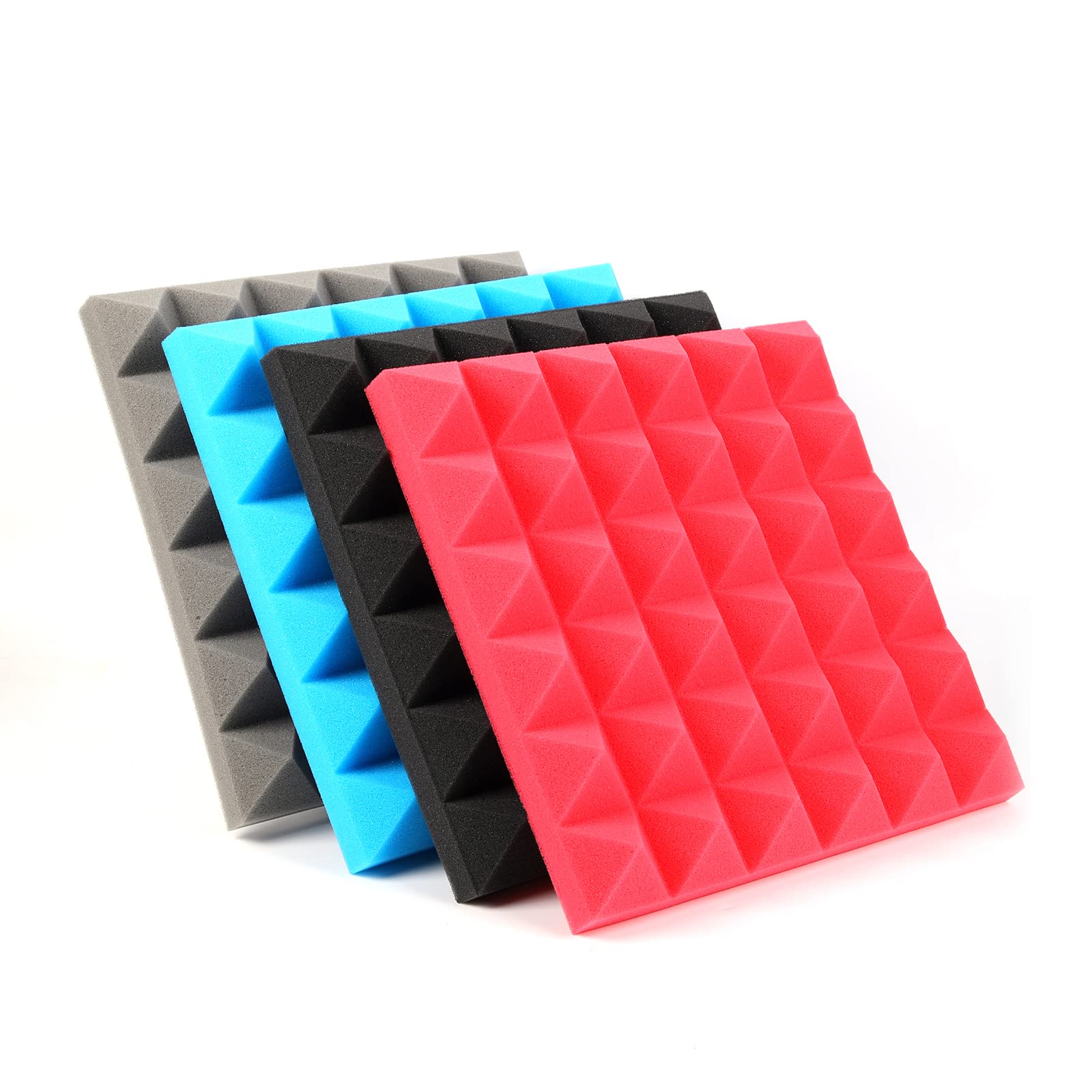 Confezione Da 12 Pannelli Acustici Autoadesivi, 2,5 X 30,5 X 30,5 Cm, Schiuma A Recupero Rapido, Ad Alta Densità, Pannelli Insonorizzanti Per Studio Domestico, Nero Carbonio