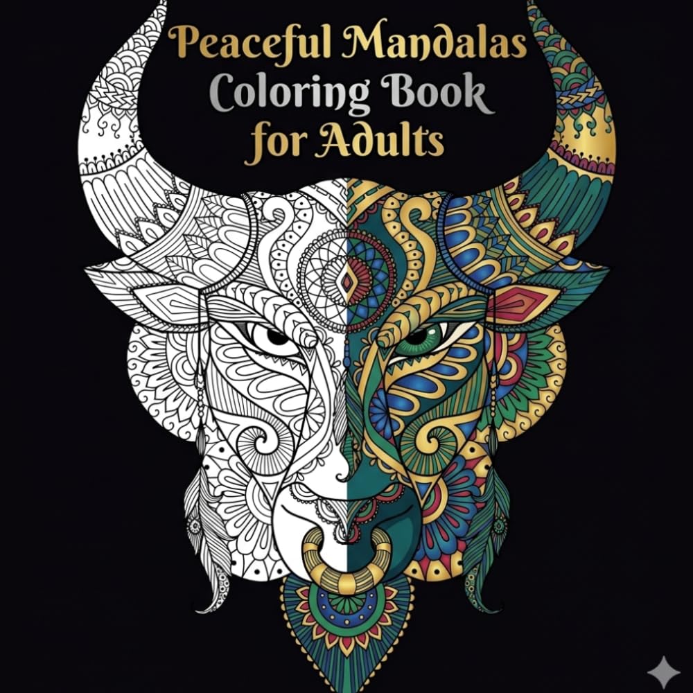 Peaceful Mandalas Coloring Book for Adults: For Stress Relief, Relaxation, and Mindfulness with Beautiful and Calming Patterns