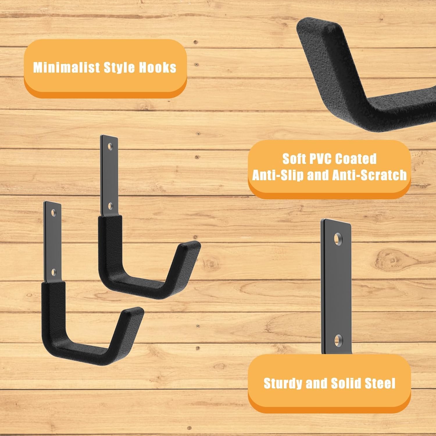 Ladder Hooks for Ladder Storage 1 Pcs and Heavy Duty Garage Utility Hooks 8 Small