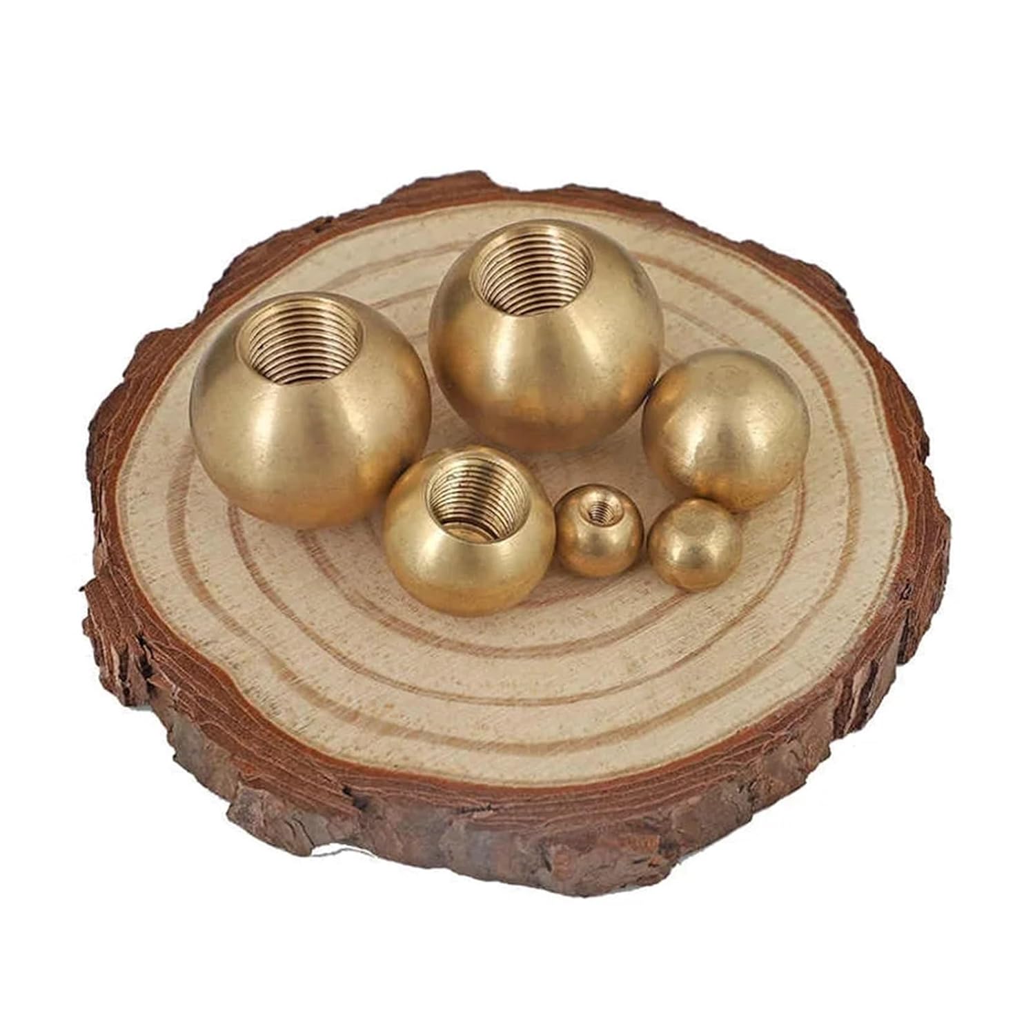 OD 10-150mm Brass Thread Balls M3/M4/M5/M6/M10 Solid Half-Hole Pure Copper Balls Blind Hole Thread Ball 12/15/18/20/25/30-80mm(150mm - M10)