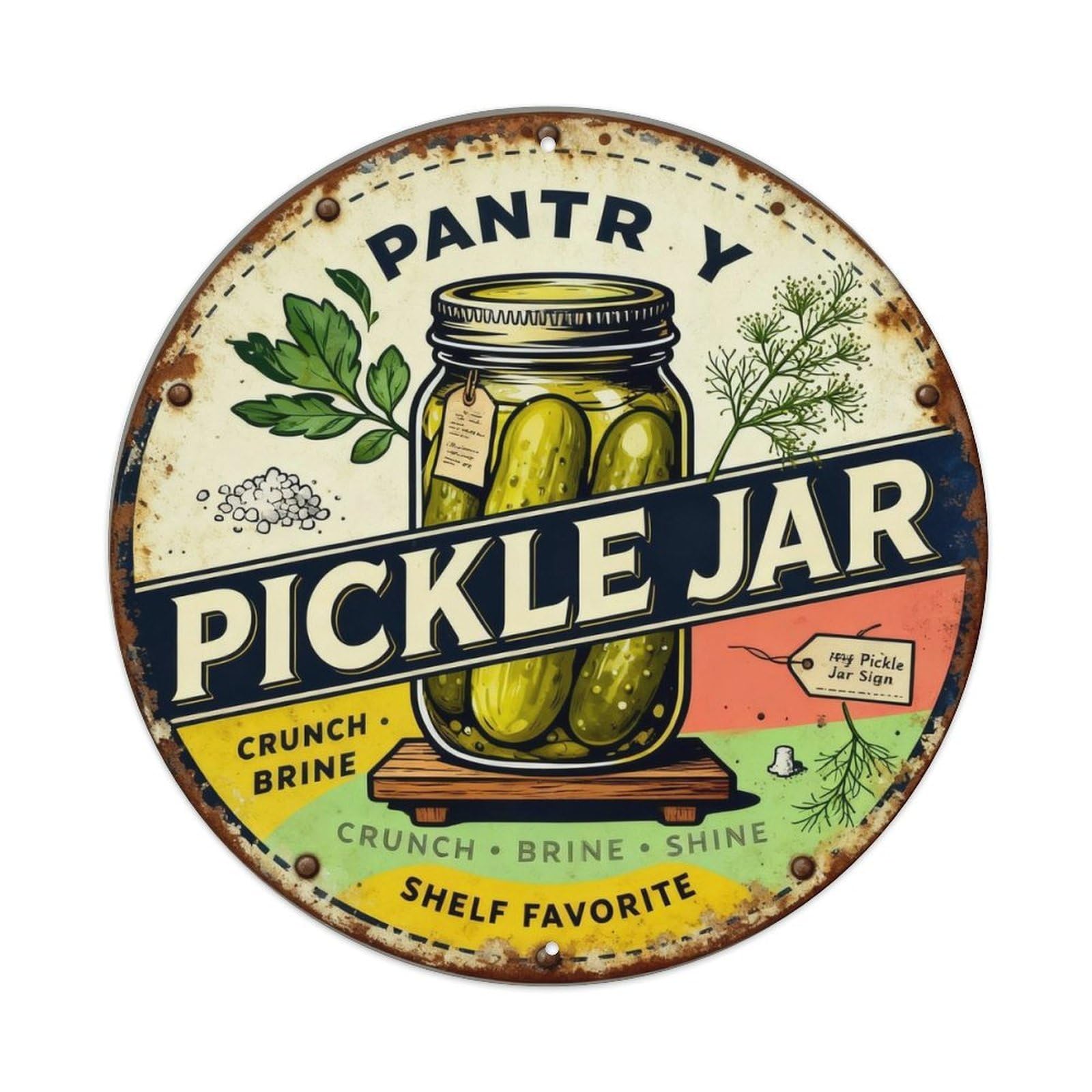 Pantry Pickle Jar Sign Metal Tin Sign Plaque