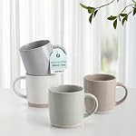 HaWare 13OZ Coffee Mugs Set of 6, Stoneware Coffee Cups, Ceramic Latte Mug for Man, Woman, Dad, Mom, Modern Tea Mugs for Latte/Cappuccino/Cocoa/Milk, Dishwasher& Microwave Safe, Speckled Milky White
