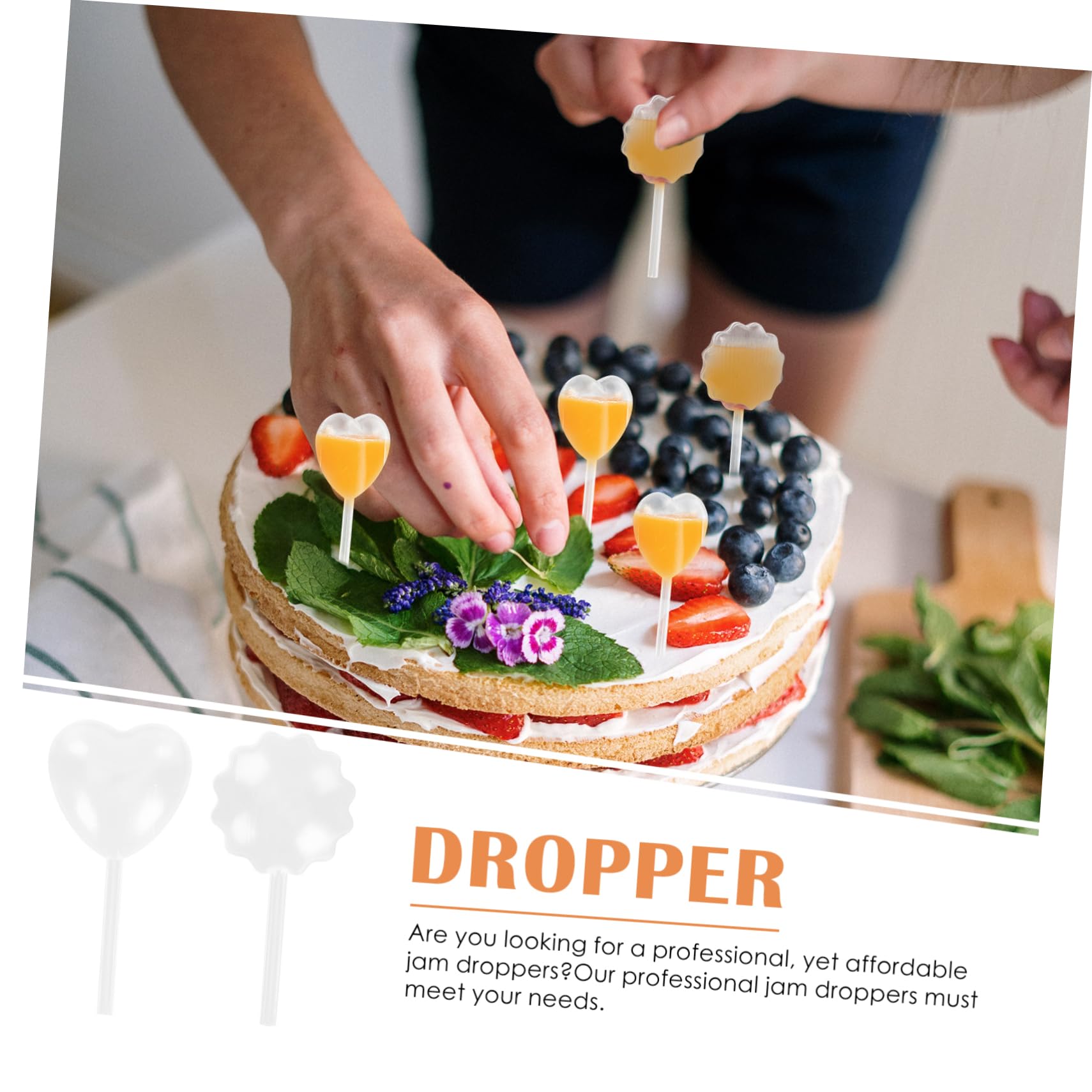 KICHOUSE Dropper Pipettes for Cupcakes 4ml Plastic Jam Dropper Easy Transfer Pipette for Jam Sauce