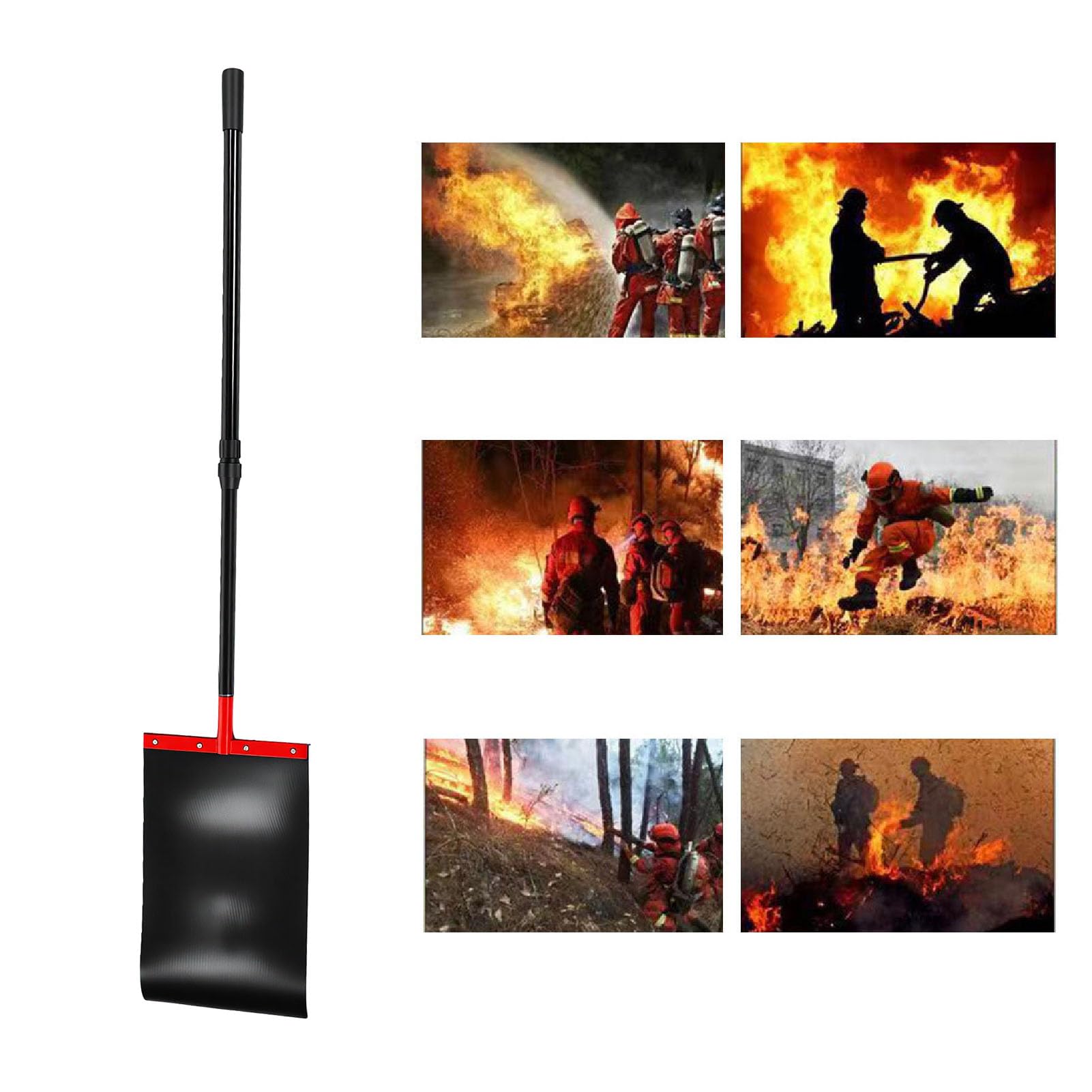 Generic Cabezal de Goma Telescópico Duradero para Lucha contra Incendios, Herramienta Compacta de 1,3 Metros para una Extinción Eficiente de Incendios Forestales