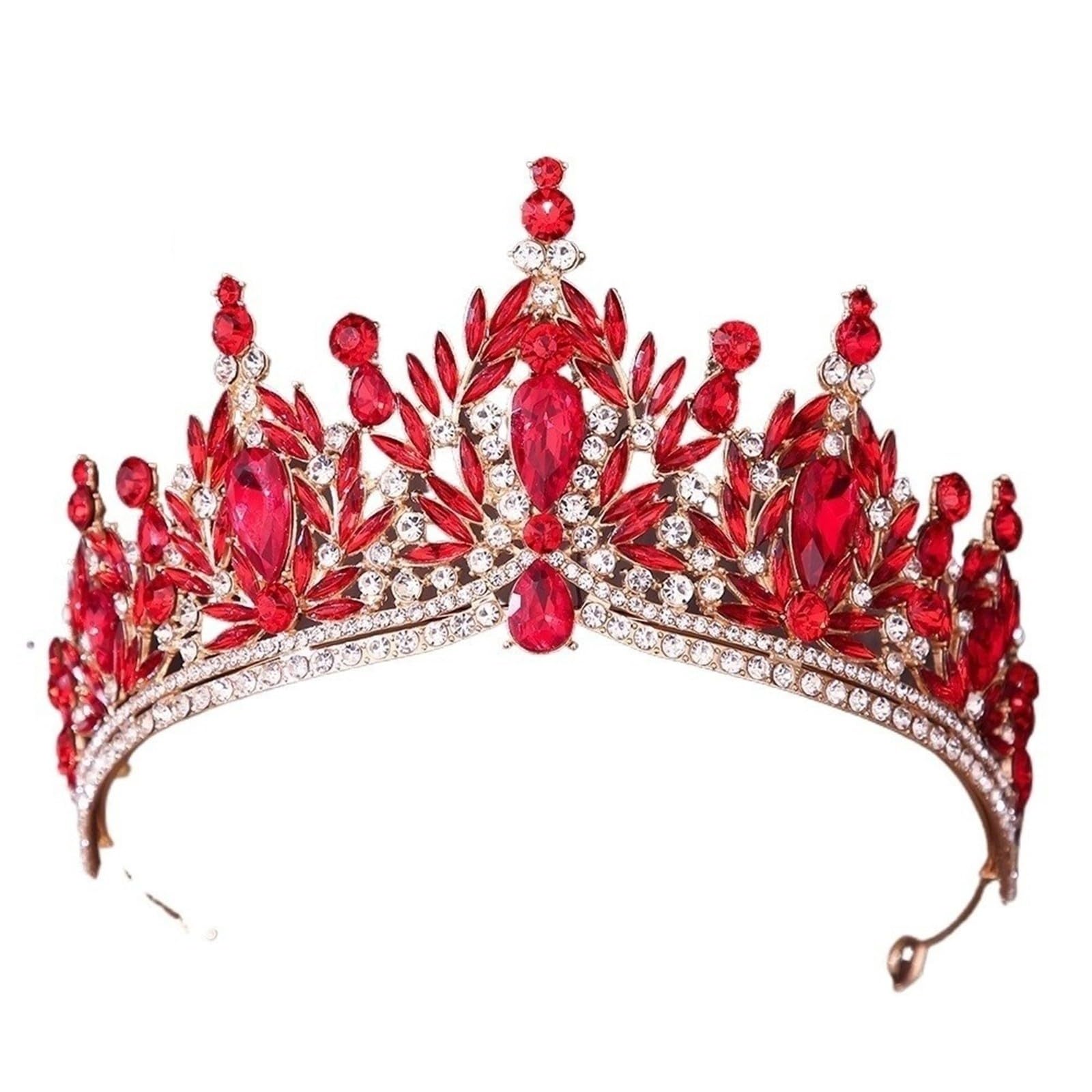 Tiara con corona nuziale in foglia di cristallo, copricapo da sposa per accessorio per capelli da cerimonia per donna
