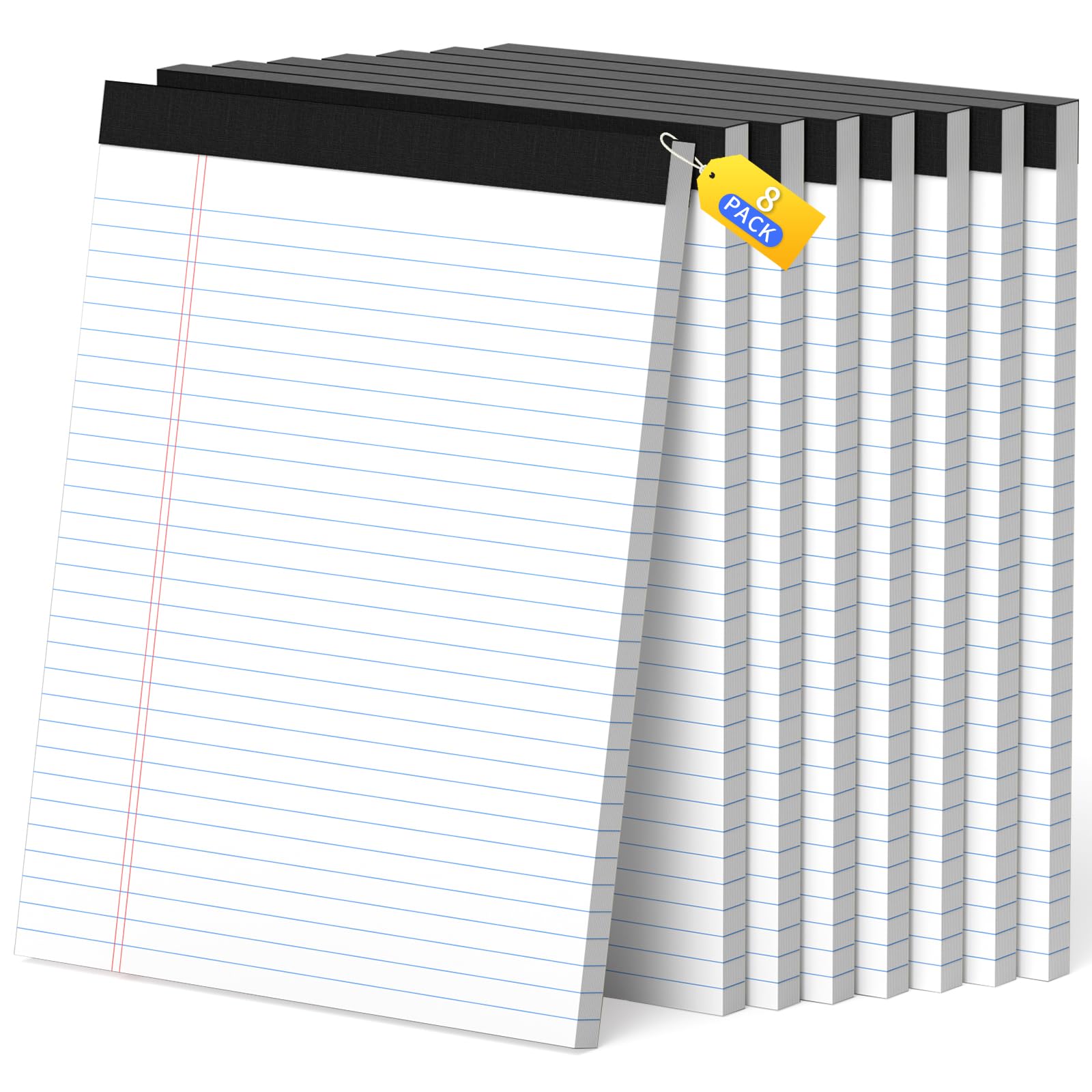 Legal Pads 8 5 x 11 White Note Pads Wide Ruled Paper - 8 Pack 400 Sheets Total