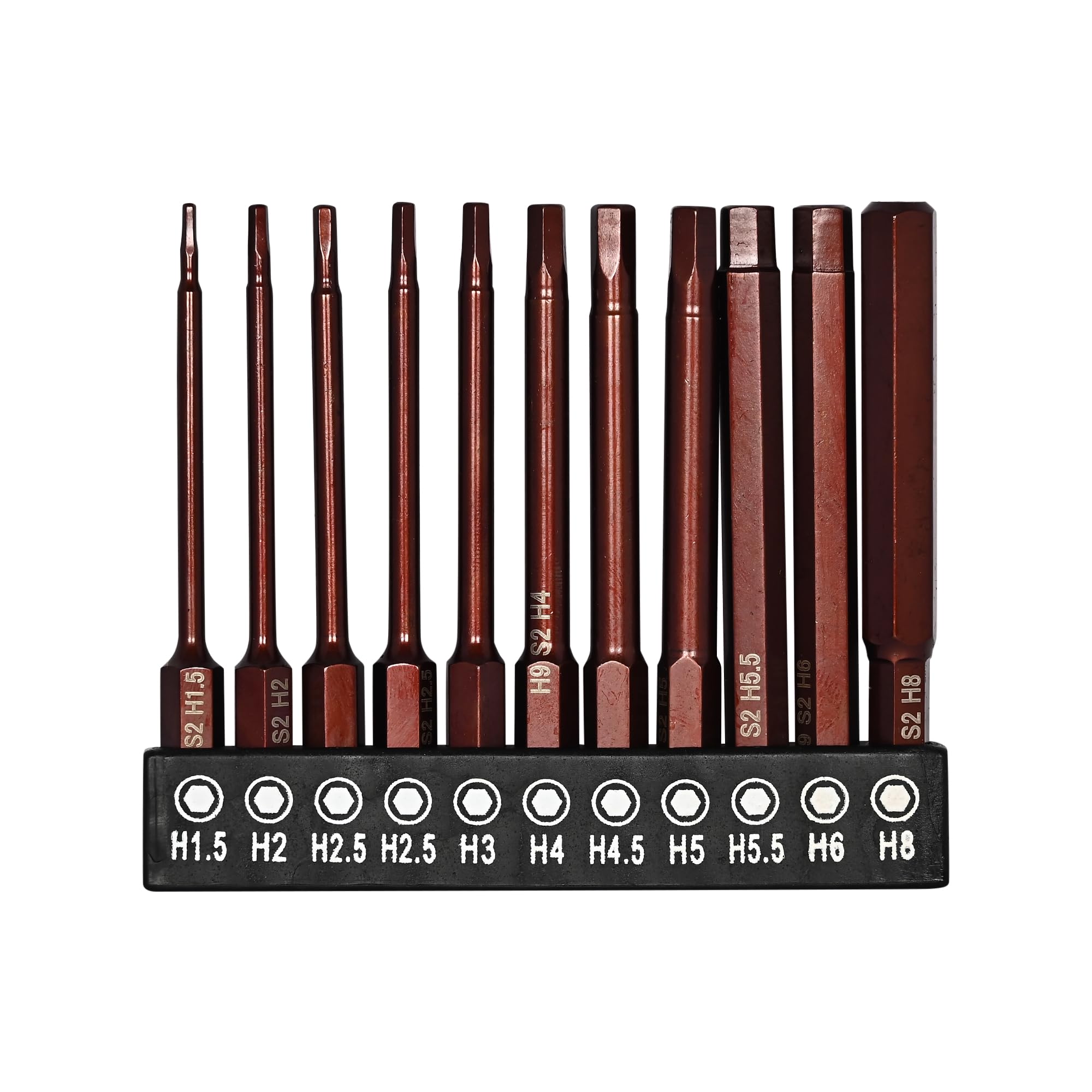 H9 Allen Key Wrench Drill Bit Set: 11-Piece SAE Sizes Screwdriver Bit Set with 75mm Long Hex Bits, S2 Steel, and Quick Release Hex Shanks (B0D1DR7NP3) Amazon Price History, Amazon Price Tracker