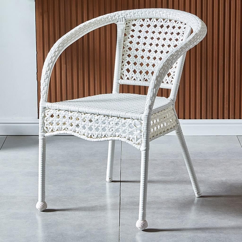 Patio Rattan Chairs, Outdoor Wicker Dining Chair, Garden Balcony Porch Rattan Chair, Ultralight Wicker Seat, Home Indoor Relaxation Chair (Color : Gold, Size : 60 * 45 * 78cm)