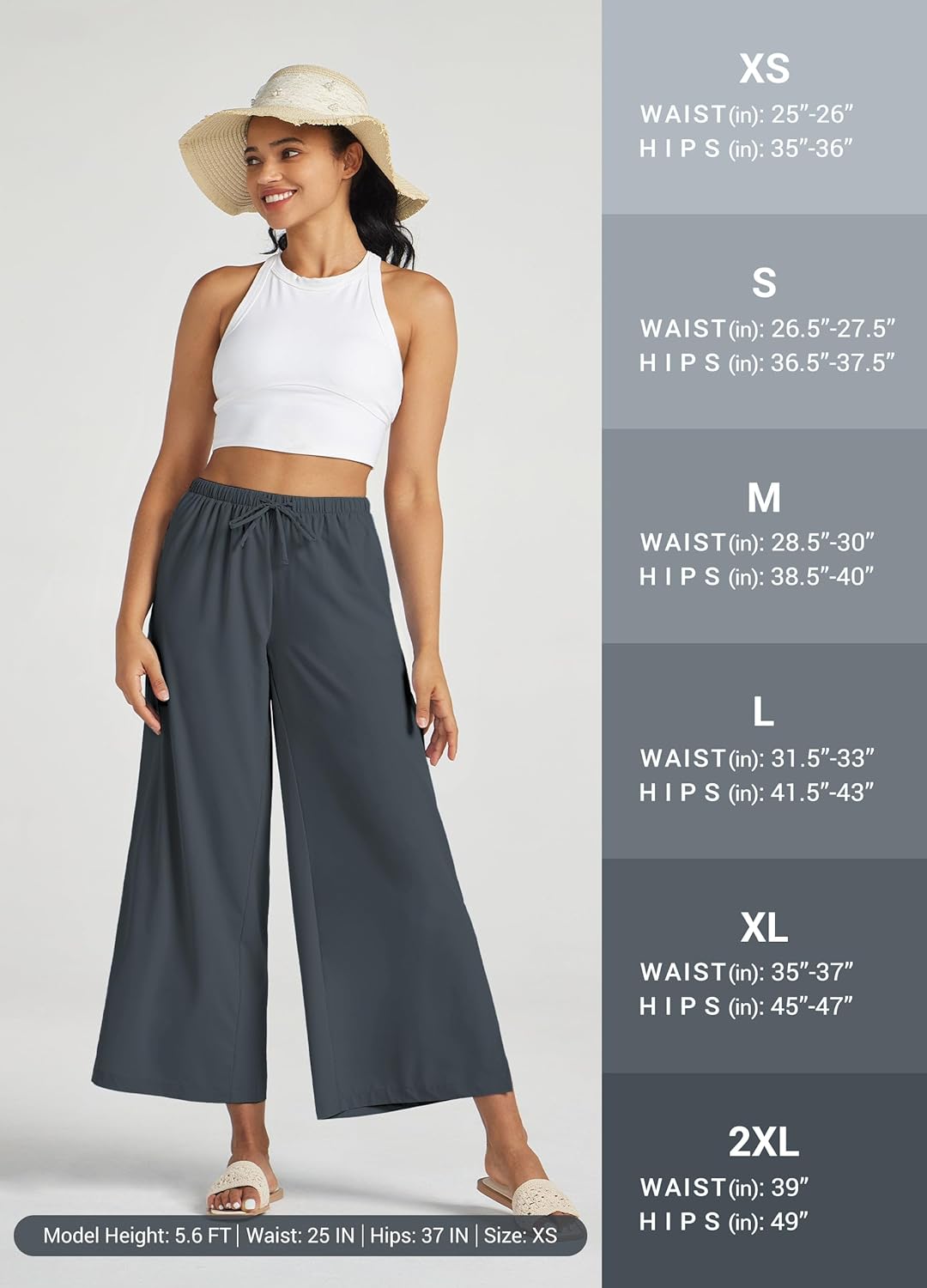 Willit Women's Wide Leg Pants UPF 50+ Swim Beach Pants Lightweight Travel Pants Quick Dry Sun Protective