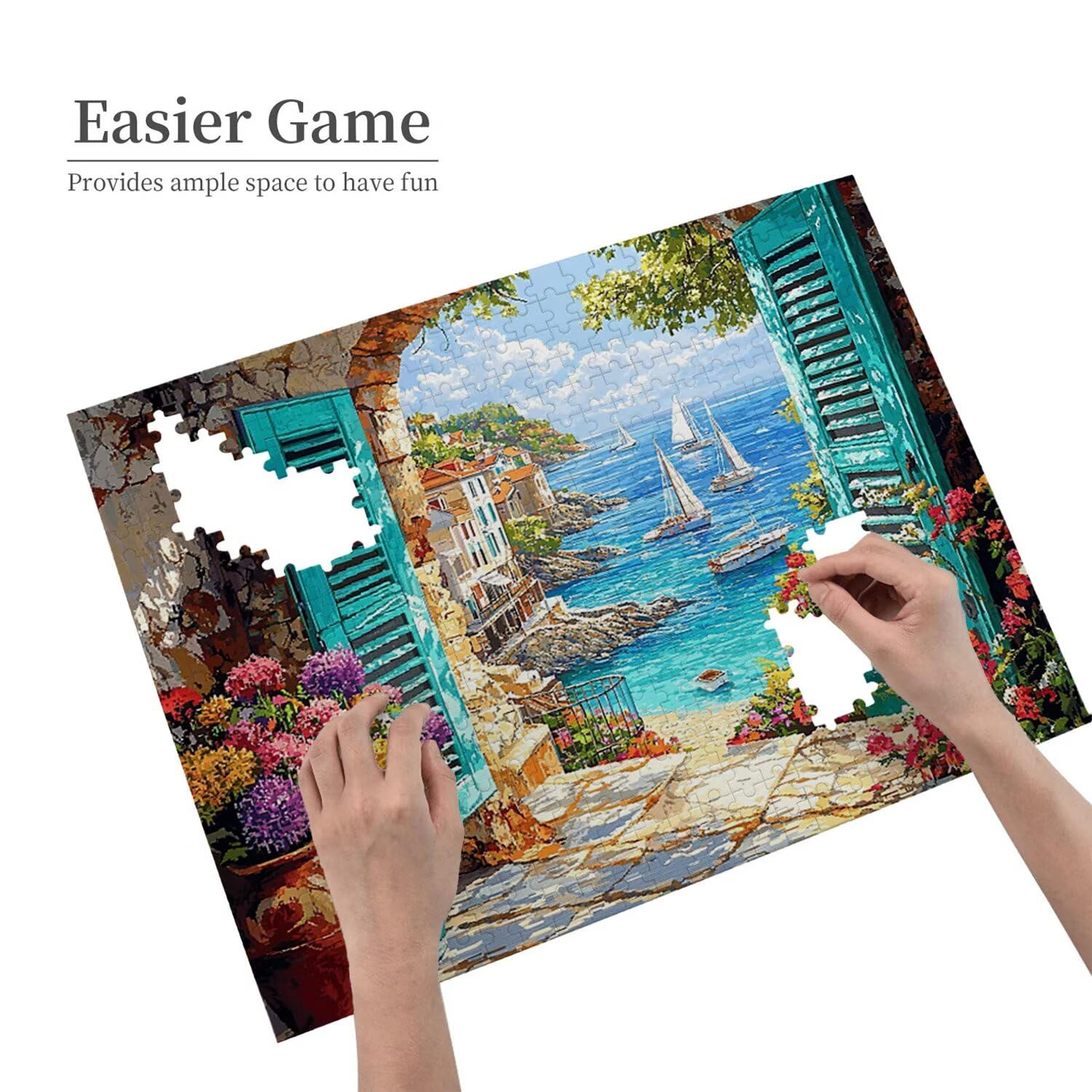 Puzzle in Legno per Adulti 1500 Pezzi | Vista sul porto| Giocattoli Educativi | Puzzle Adulti E Famiglie Decor | Dimensione Di 87x57cm | Regalo Adultis | Regali Natale (Formato: 34.8x22.8in) o-241
