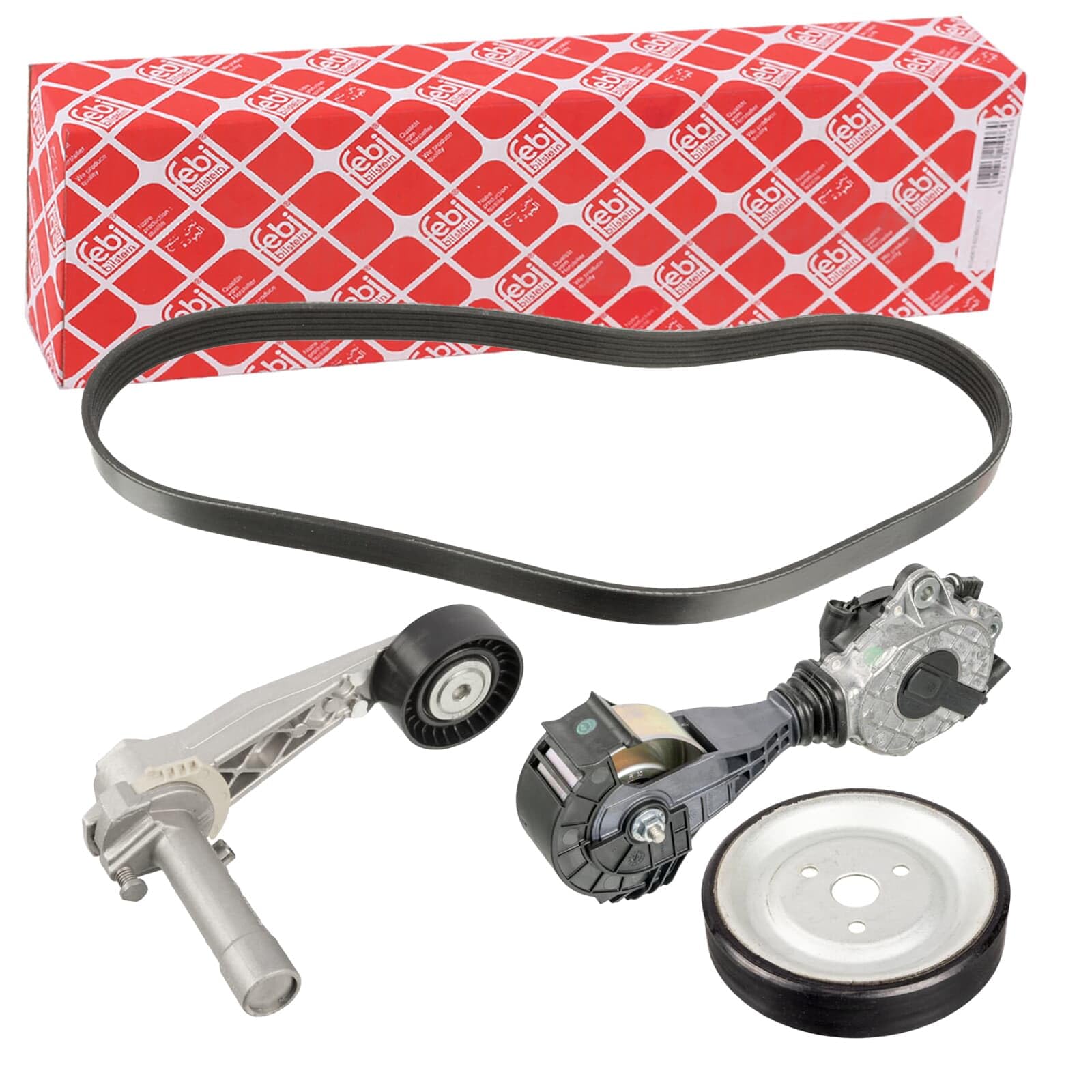 febi bilstein 107429 Keilrippenriemensatz mit Riemenspanner 1 Rippenanzahl, 1 Stück, Rippenanzahl 1, 1 Stück | Kompatibel mit: MINI MINI, Cabriolet, CLUBMAN, CLUBVAN, COUNTRYMAN, Coupe, PACEMAN, Roadster