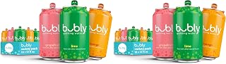 bubly Sparkling Water,Tropical Thrill 3 Flavor Variety Pack (Lime,Grapefruit,Mango),Zero Sugar & Zero Calories,Seltzer Water,12 Fl Oz Cans,(Pack of 36)