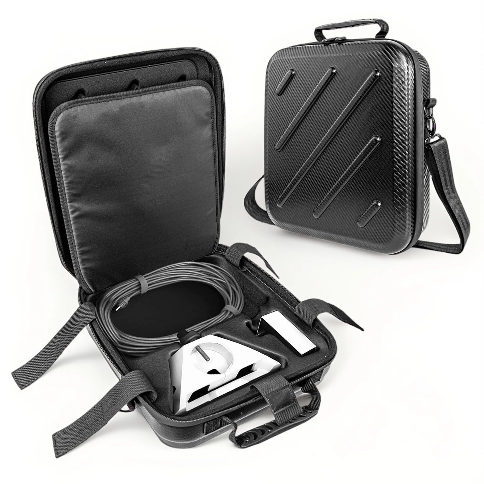 Starlink Mini Case Impermeabile Eva, Travel Ultraleggero con vani accessori, adattatore pipe, cavo Ethernet e alimentazione, Nero