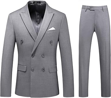 MOGU Mens 2 Piece Suit Slim Fit Double 