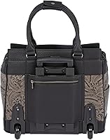 Vista 4 de JKM & Company Bolsa con ruedas para laptop para mujer, maletín con ruedas para laptop de 13 a 17 pulgadas