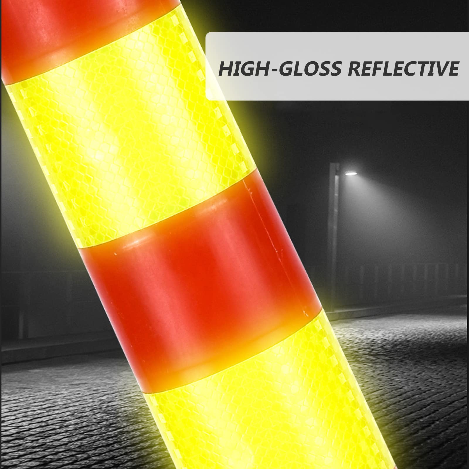 Cono de Seguridad para señalización Vial, Cono de Barrera para Entrada de vehículos, Poste de plástico con Anillos Reflectantes, delineador de tráfico, Postes de Seguridad portátiles de 76 cm.
