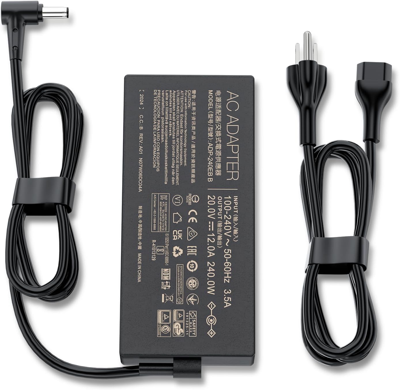 240W 20V 12A AC Adapter Charger Fit for ASUS ROG Strix G Scar 17 TUF Dash A15 F15 A16 F17 Zephyrus G14 G15 G16 M16 S15 S17 Scar 15 G533Q Vivobook Pro 15X 16X OLED Gaming Laptop Power Supply Cord