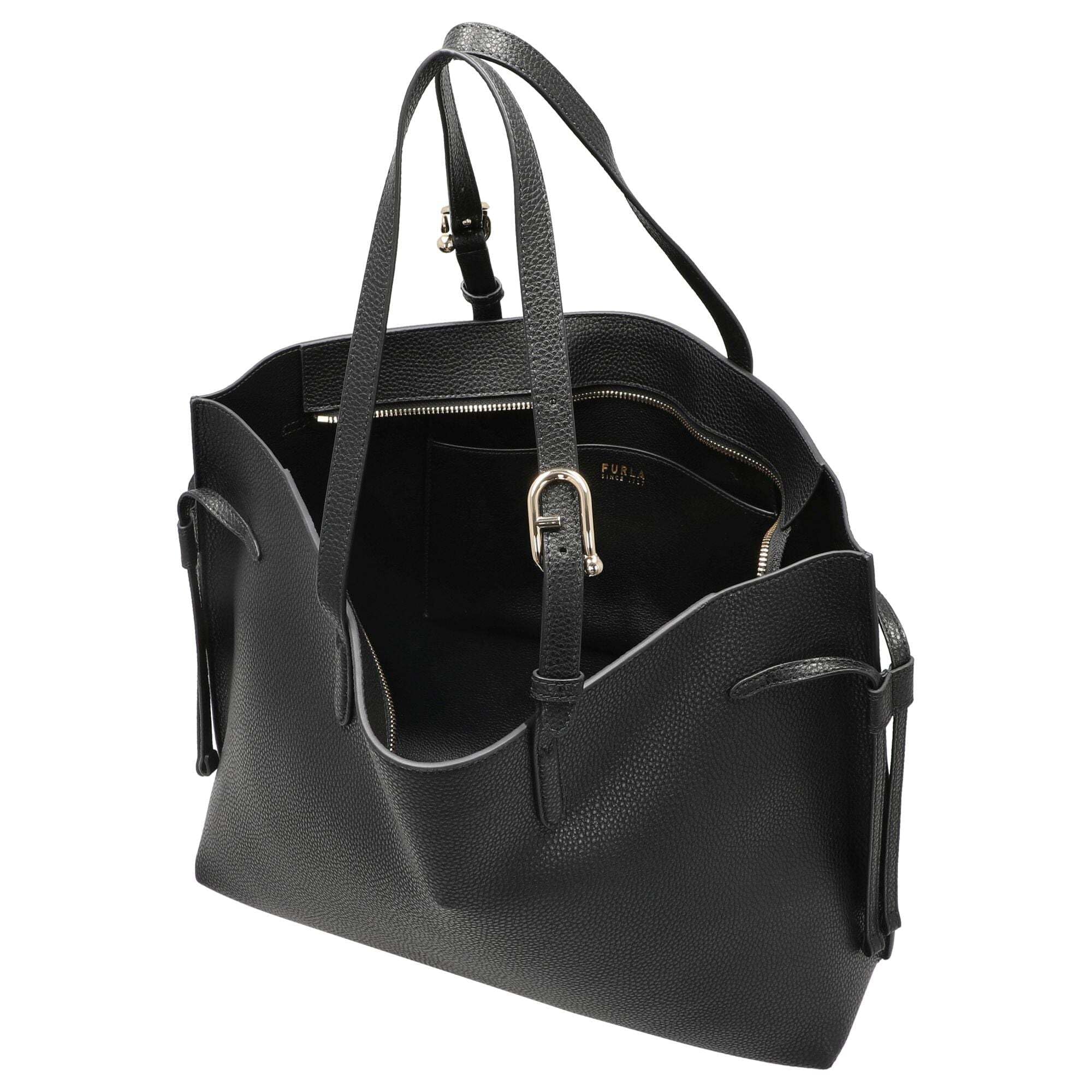 Furla Cuero bolso de hombro bolso shopper Ava Tote With Zip Nero + Nero int negro