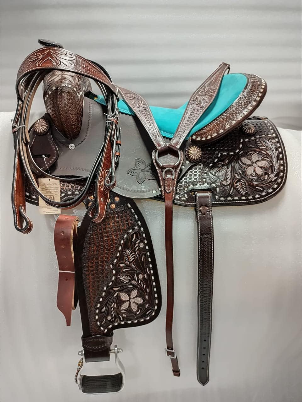 Tasmiya Leather Horse Saddle Western Barrel Saddle Horse