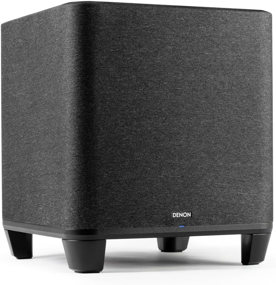 Denon Home Subwoofer – Home Theater Subwoofer with Deep, Powerful Bass, 8" Bass-Reflex Woofer, Wireless Streaming, Pair 150/250/350 Speakers & Sound Bar, Multi-Room Support, Black