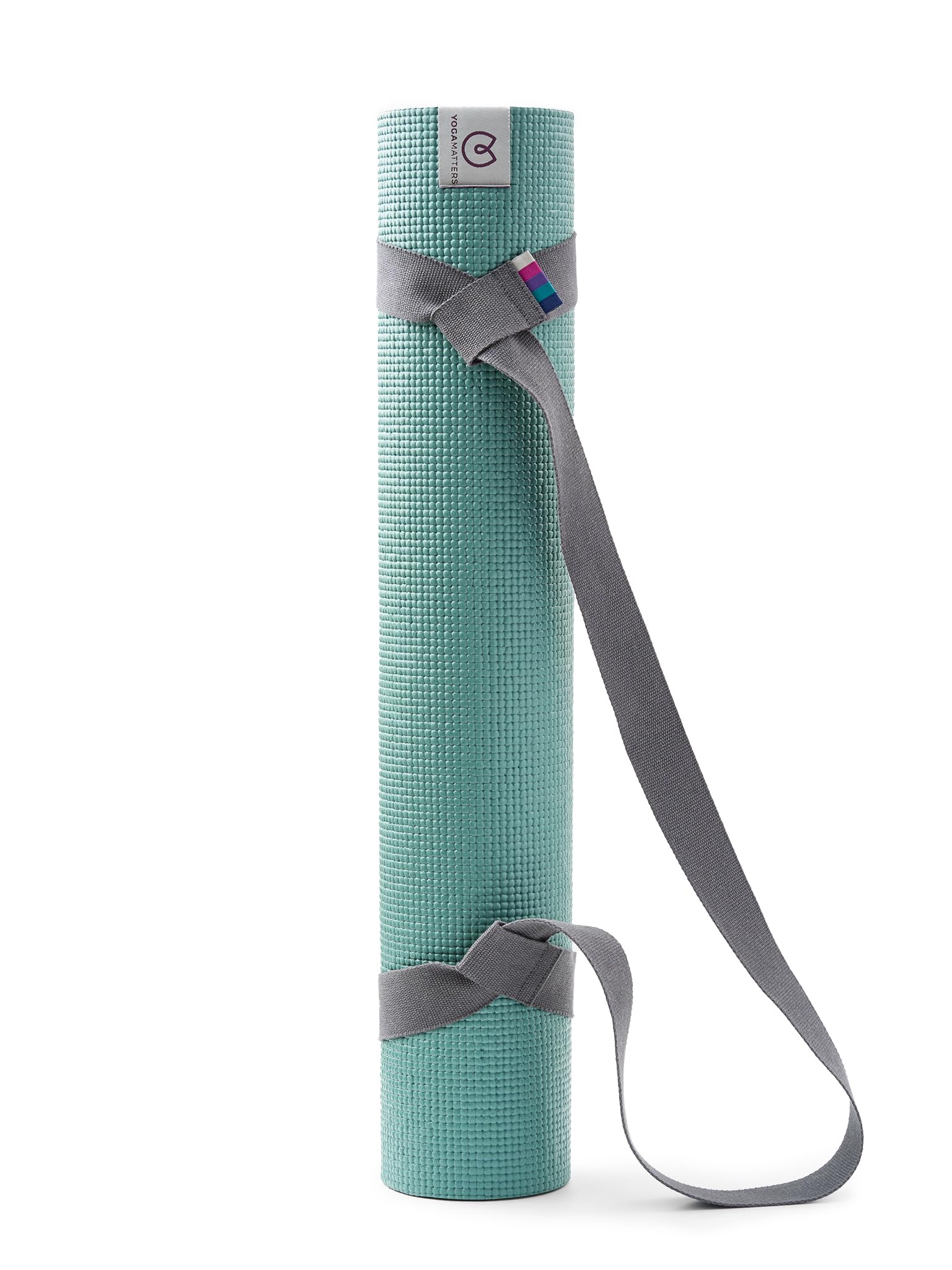 Yogamatters Organic Cotton Yoga Mat Strap Carrier and Yoga Exercise Belt in One (Slate Grey)