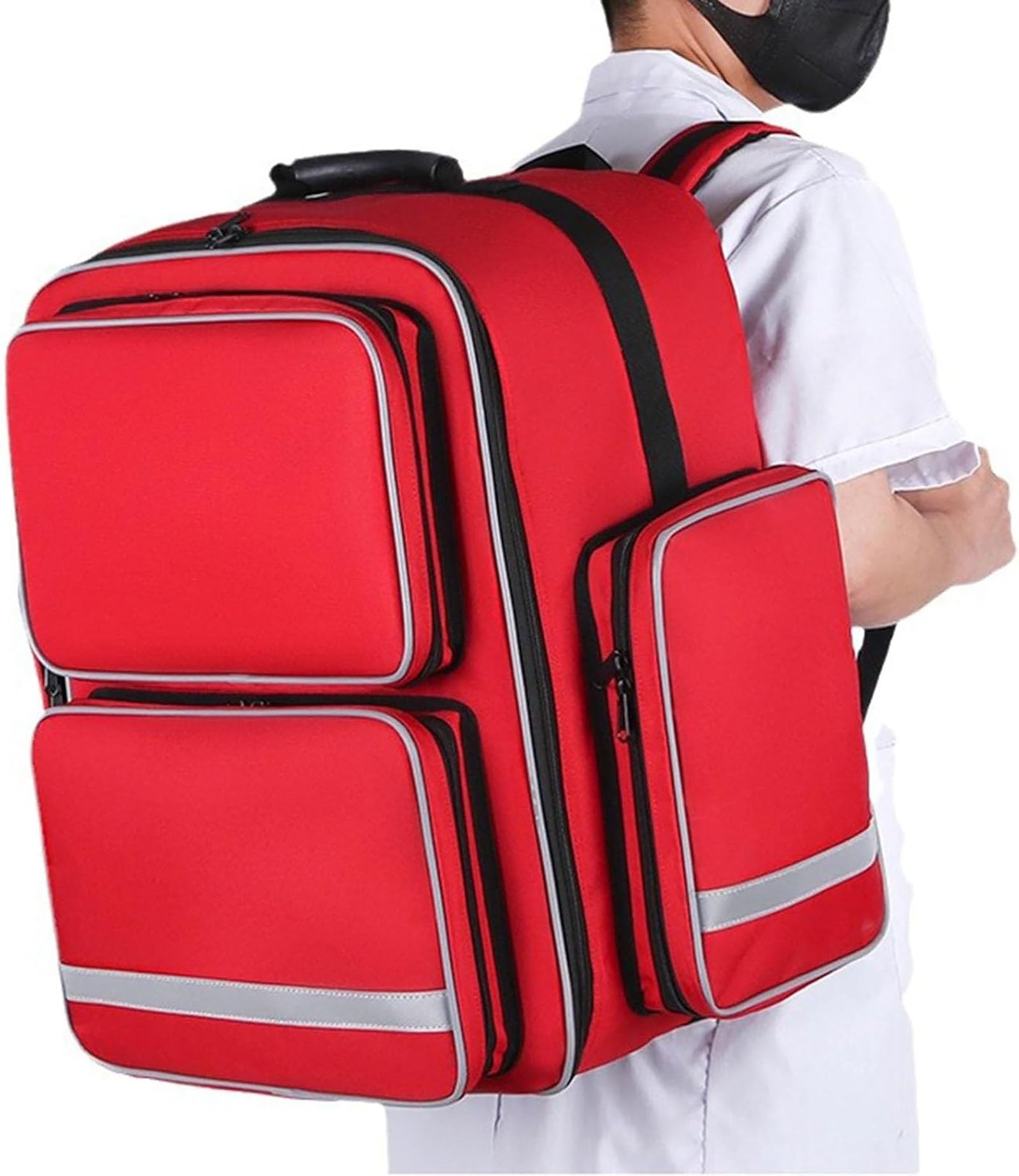 Zaino professionale di pronto soccorso vuoto, kit di emergenza, borsa medica, borsa per il primo soccorso con divisori interni per infermiere domiciliare, assistenza comunitaria, EMT, EMS
