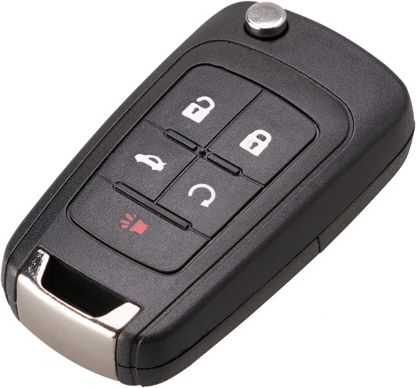 ADAURIS Replacement Uncut Trunk Car Key Fob Keyless Entry Remote Flip fits 2010-2017 Equinox, Sonic, Trax, Terrain (OHT01060512) / P/N: 13504199, 13500221