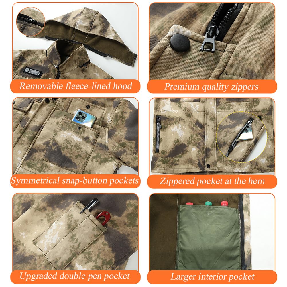 Conjunto Táctico De Chaqueta Y Pantalón para Hombre, Uniforme De Caza De Forro Polar Impermeable
