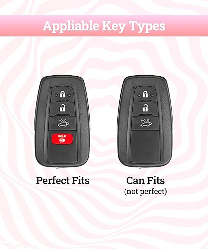 Miniatura 3 de Zlirfy Funda para llavero de automóvil, accesorios de automóvil, protección de TPU suave, funda para llave con llavero para mujer, protección