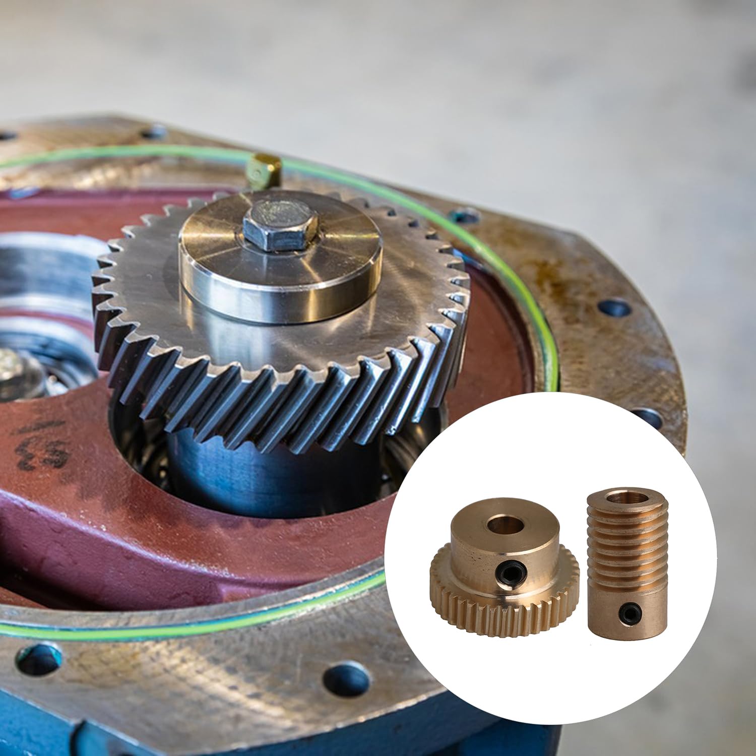 CNBTR 5PCS Brass Worm Wheels | 40 Teeth | Gear Module: 0.5 | 5mm Bore Diameter | 21mm OD | 12mm Width | Speed Ratio 40: 1