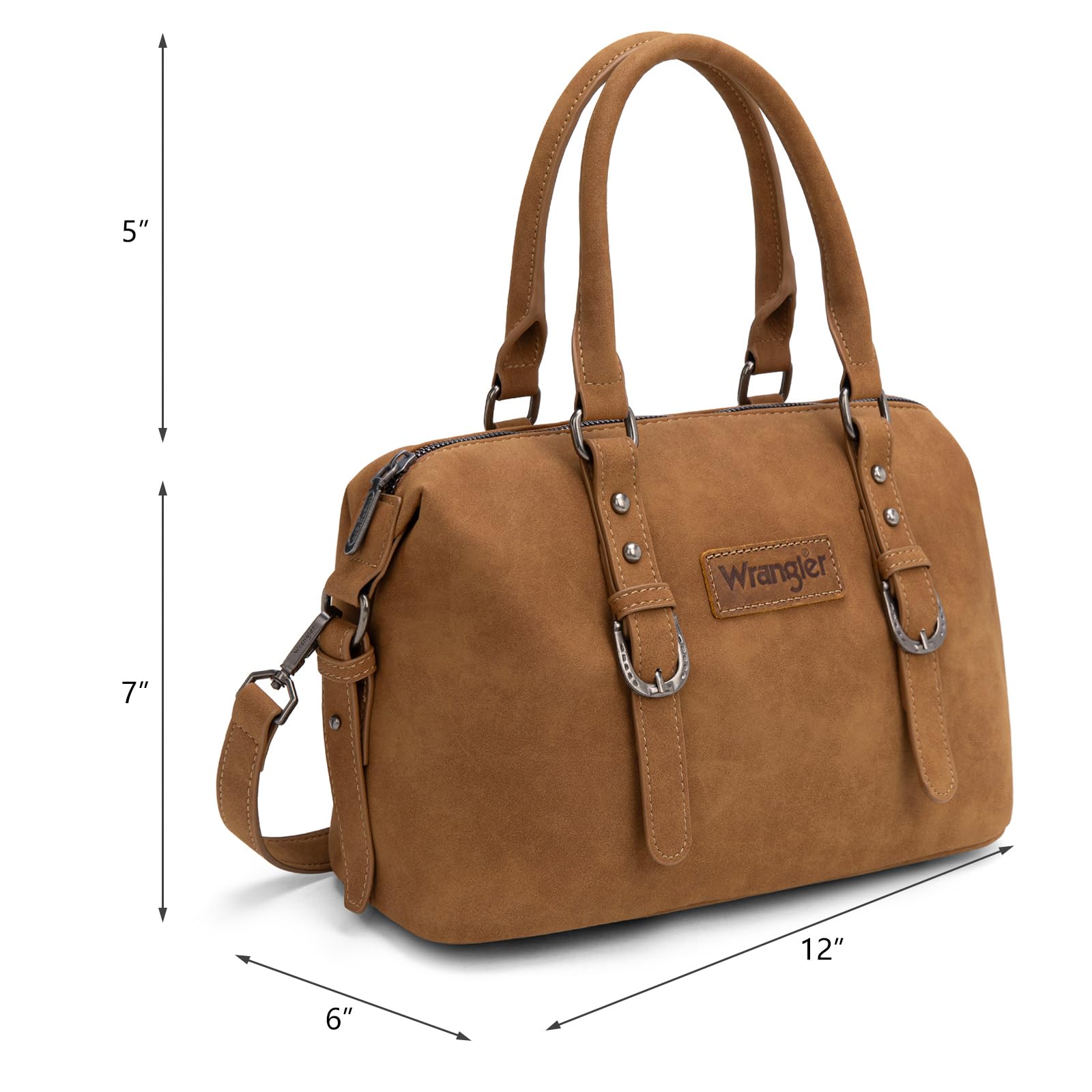 Wrangler - Bolso de gamuza con asa superior, bolso de mano de gamuza para mujer