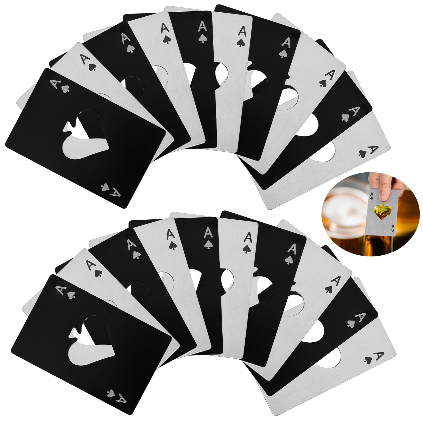Décapsuleur As de pique en inox : l'accessoire format carte idéal pour animer vos soirées poker