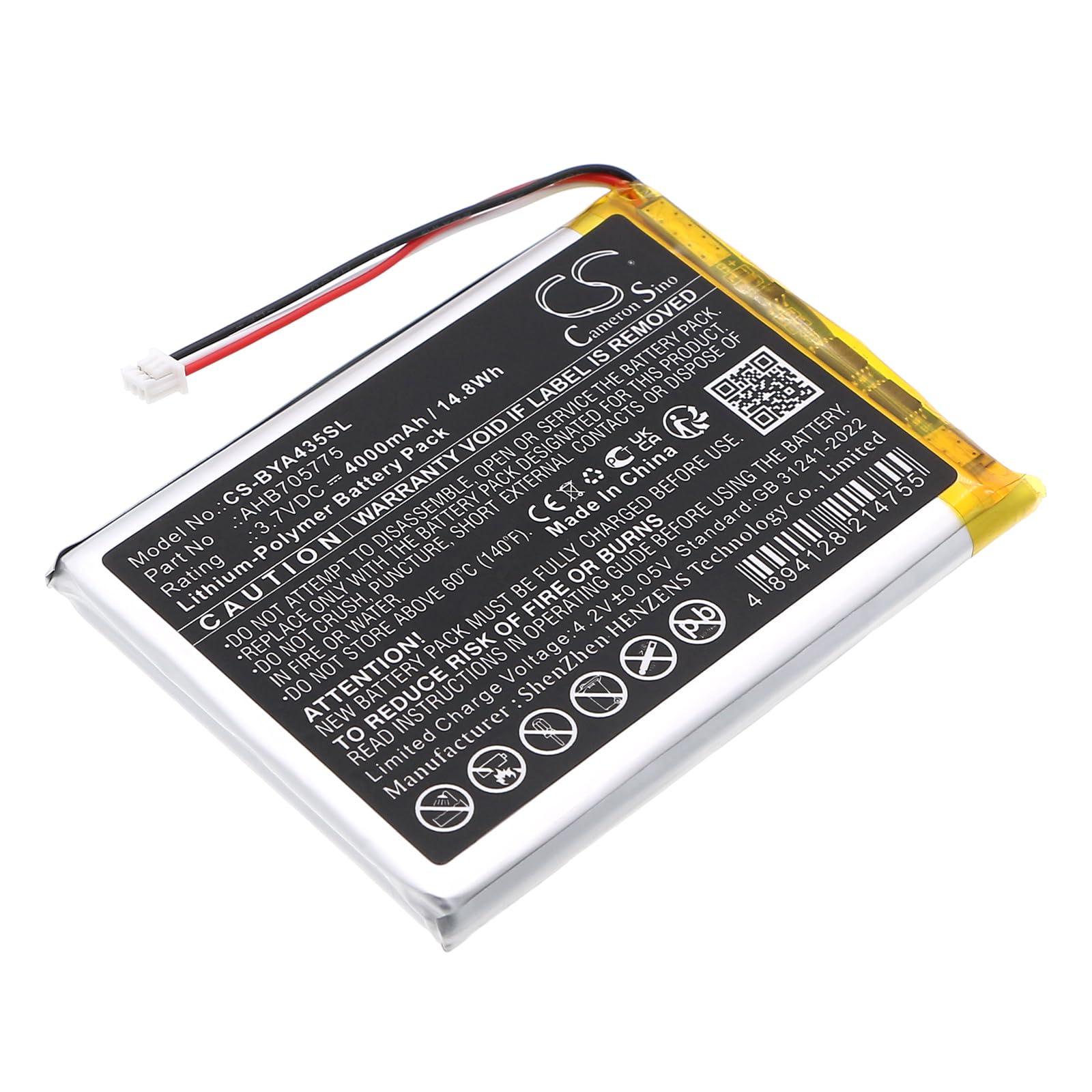 Batterie de rechange pour Babymoov A014426, A014433, A014435, Babyphone Yoo Go+ HD, Babyphone Yoo Master +, Babyphone Yoo Master+, Yoo Go +, Yoo Master + PN : AHB705775 4000 mAh / 14,8 Wh