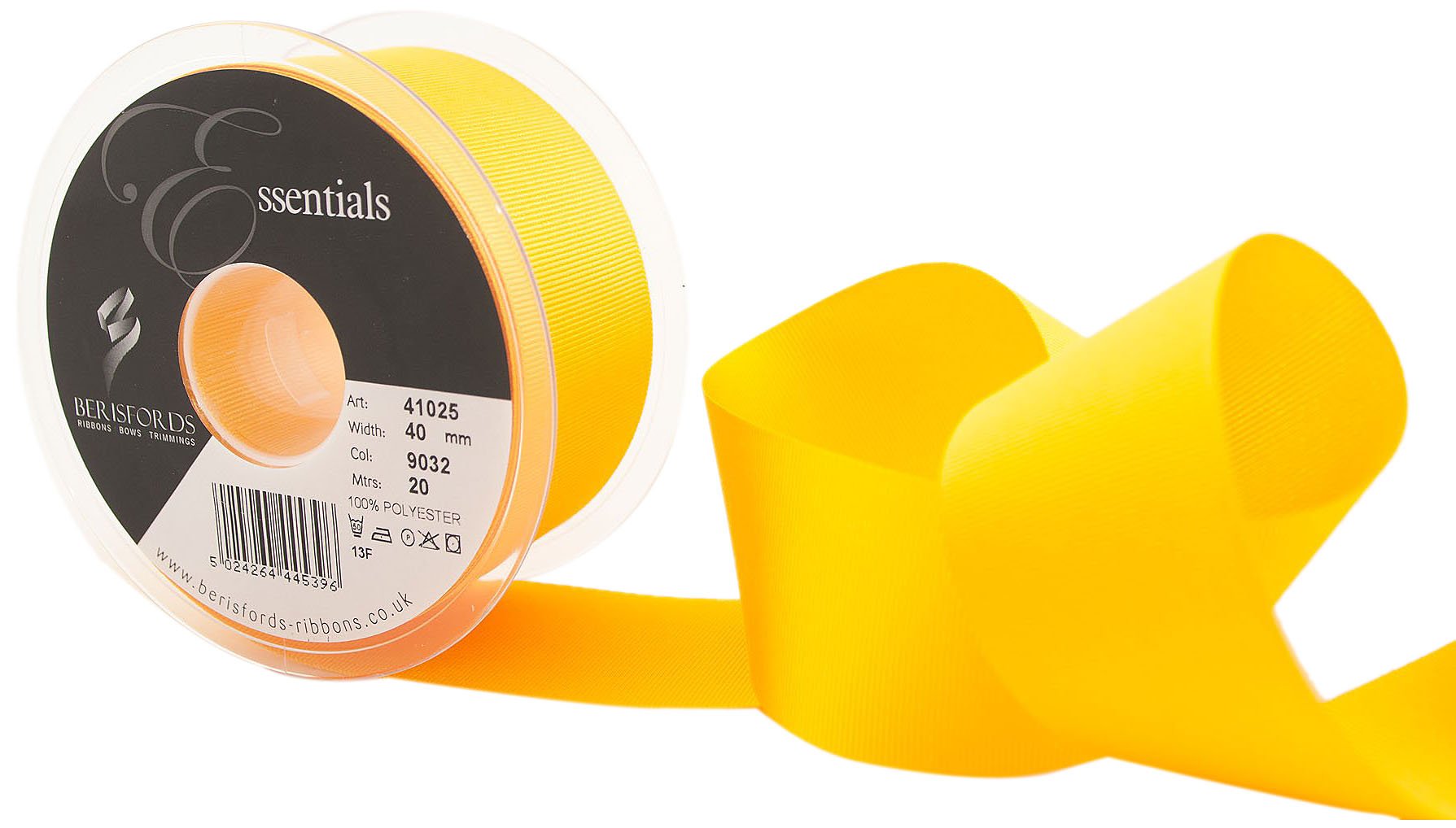 Berisfords 9032 Yellow Grosgrain Ribbon