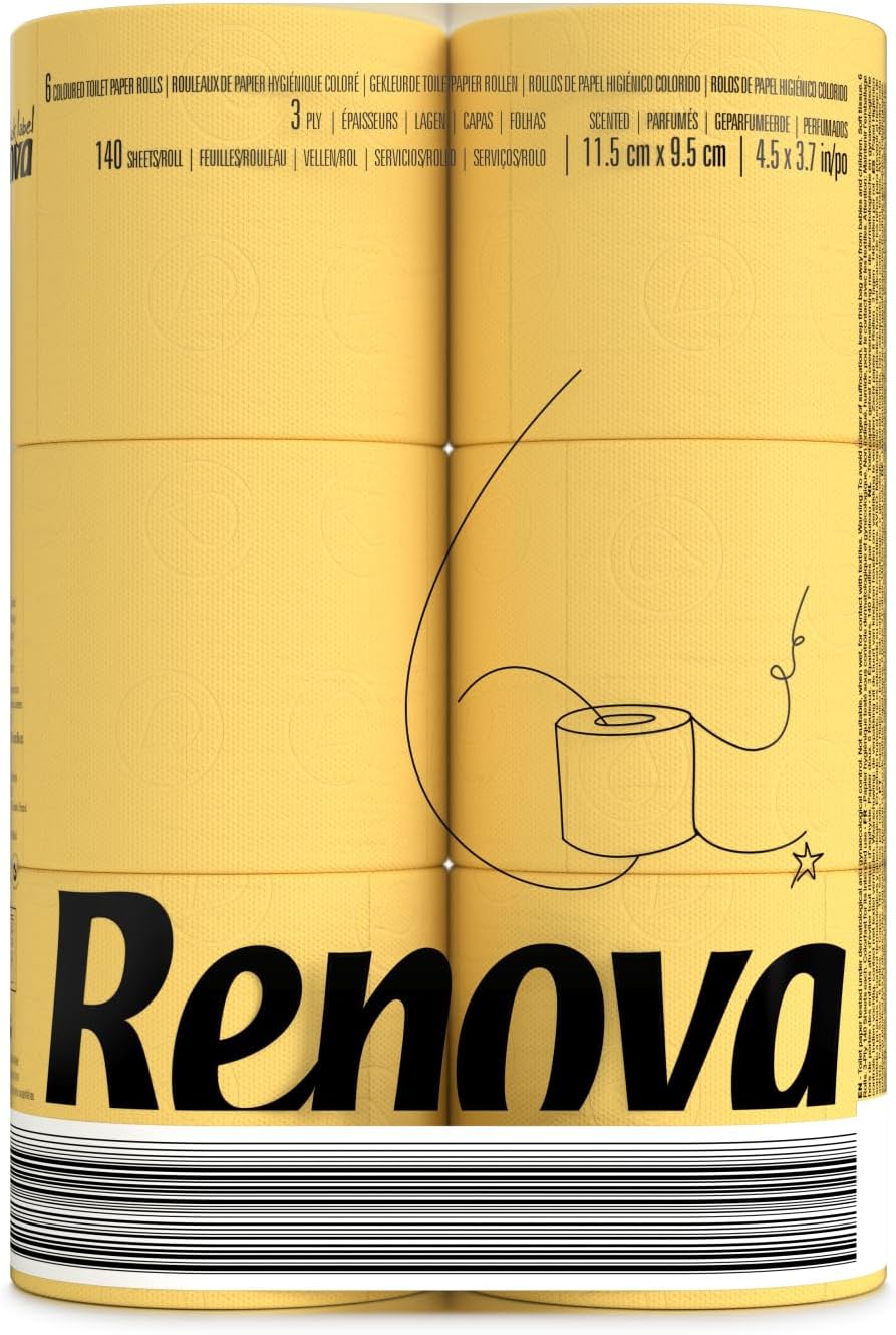 Renova Ultra Soft 3-Ply Toilet Paper Rolls, Yellow