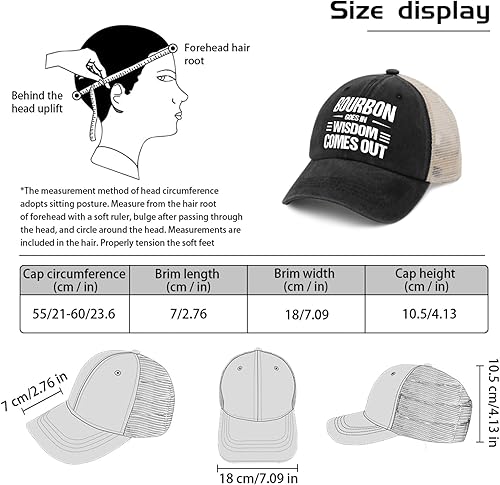 Miniatura 4 de Sombrero divertido Bourbon Goes in Wisdom Comes Out para hombres, sombrero para papá, gorra gráfica