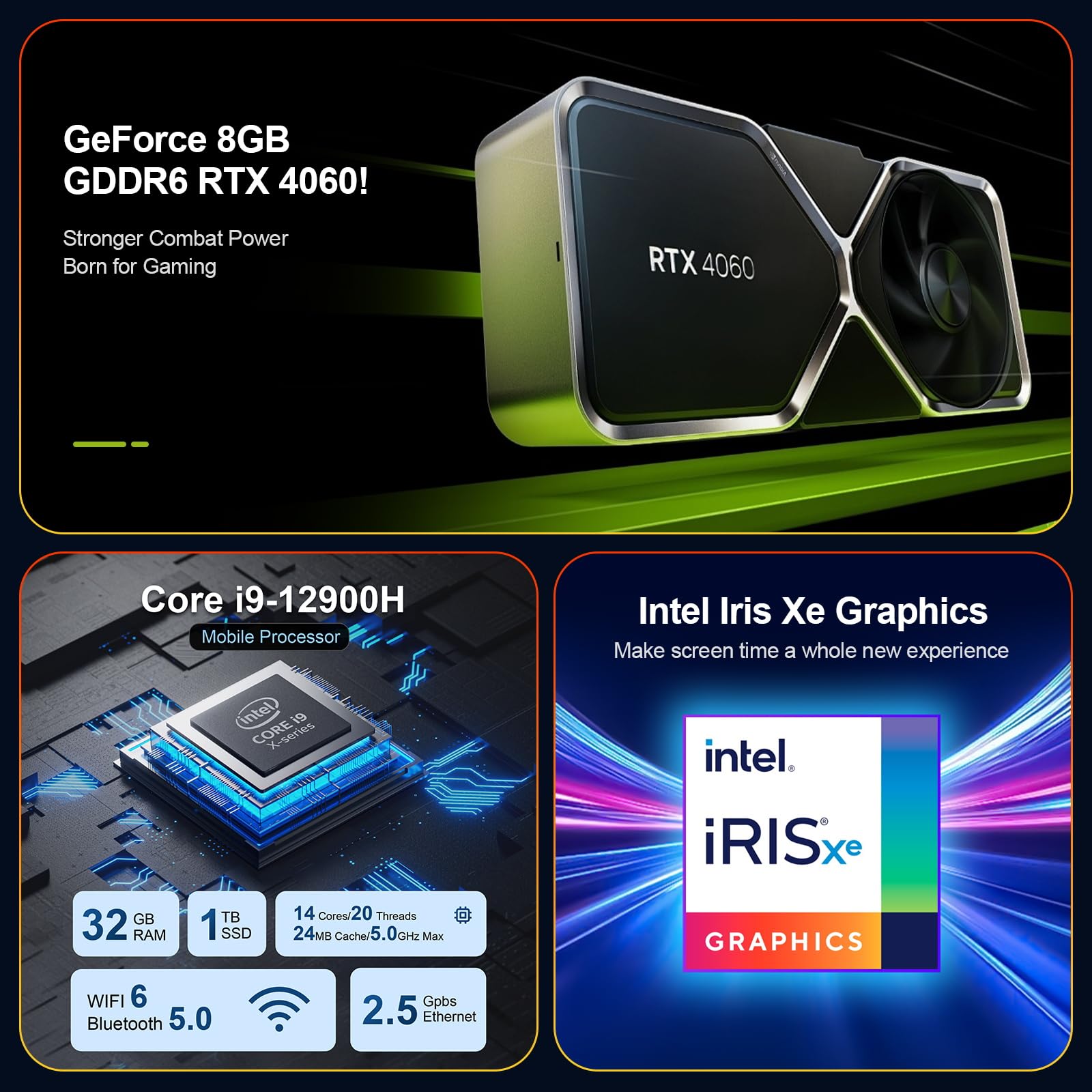 Amazon.com: Chatreey Mini Gaming PC - GeForce RTX 4060 8GB GDDR6